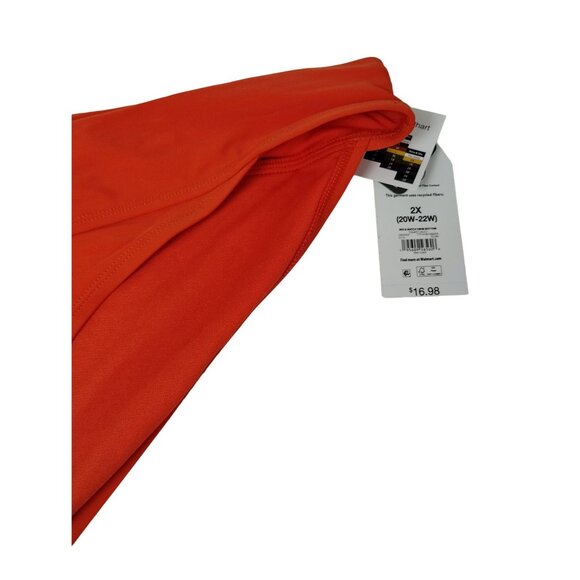 Time and Tru Womens 2XL Tomato Sauce Orange Mid Rise Bikini Bottoms - Picture 3 of 5